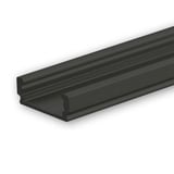 main image of product ISOLED LED Aufbauprofil SURF12 FLAT Aluminium schwarz pulverbeschichtet RAL 9005, 200cm