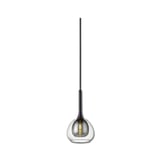 ISOLED Pendelleuchte, clear/black Glas, E14, 50-300cm, exkl. Leuchtmittel, exkl. Baldachin