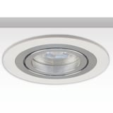 main image of product ISOLED Einbaurahmen rund, Loch 80mm, weiß + Alu gebürstet, für GU10/MR16 Spots