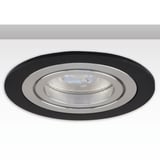 main image of product ISOLED Einbaurahmen rund, Loch 80mm, schwarz + Alu gebürstet, für GU10/MR16 Spots