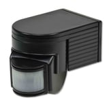 main image of product ISOLED PIR Bewegungsmelder schwarz, 230V, max. 4A, 180° max. 10m Detektionsradius, IP44, Aufputzmontage