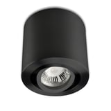 ISOLED Deckenaufbauleuchte rund für GU10/MR16, Alu schwarz, exkl. Leuchtmittel