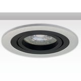 ISOLED Einbaurahmen rund, Loch 80mm, Alu gebürstet + schwarz, für GU10/MR16 Spots