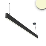 ISOLED LED Hängeleuchte Linear Up&Down 1200, 40W, prismatisch, linear- u. 90° verbindbar, schwarz, warmweiß