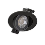 main image of product ISOLED LED Einbaustrahler Sphere-68 schwenkbar, 6W, 40°, 2700|3000|4000K, CRI90, schwarz, dimmbar