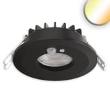 ISOLED LED Einbaustrahler Vario-68 mit PIR-Sensor 6W, 60°, 2700|3000|4000|6000K, IP65, CRI90, schwarz