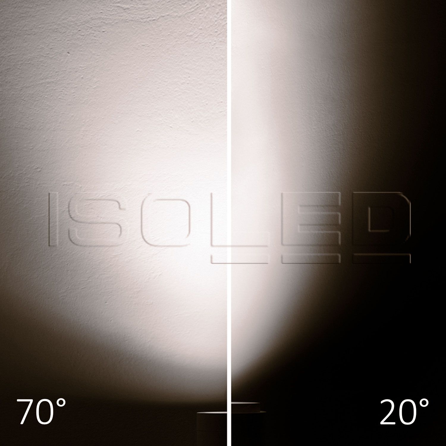 ISOLED 3-Phasen Schienenstrahler fokussierbar, 42W, 20°-70°, schwarz matt, 4000K, CRI92, DALI dimmbar - 5