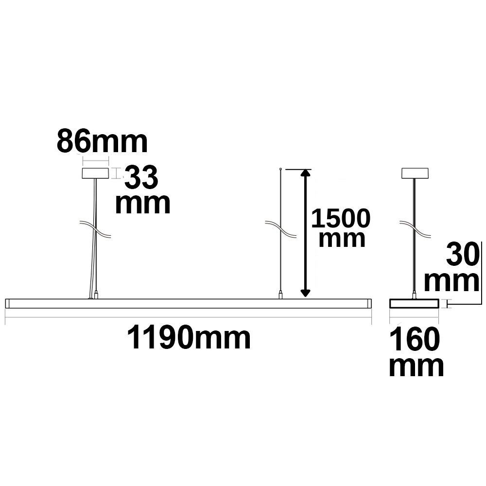 ISOLED LED Hängeleuchte Raster Up&Down, 30W+30W, anreihbar, UGR