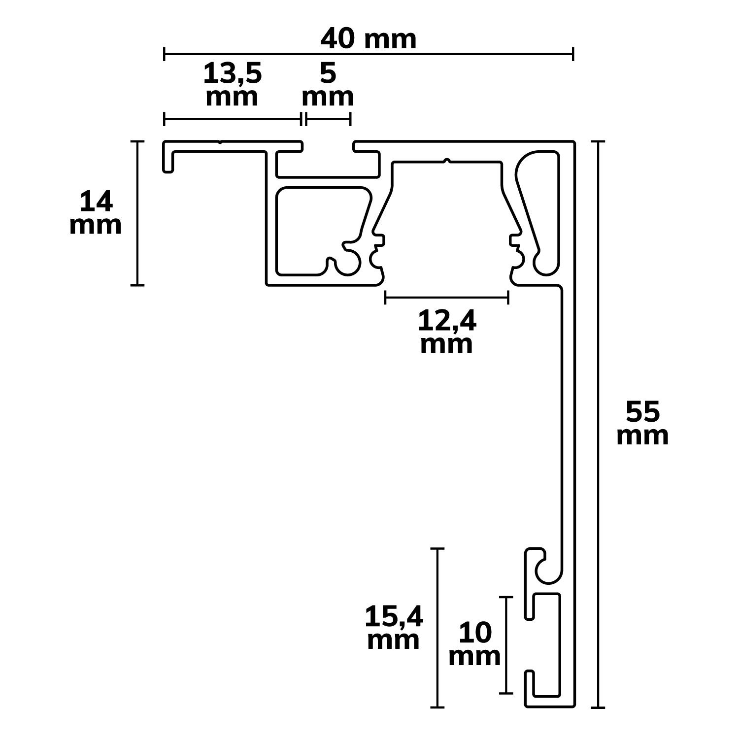 ISOLED Karniesen-Blende VISOR mit Lichtlinienoption für Gardinenprofil Curtain, schwarz RAL 9005 - 3