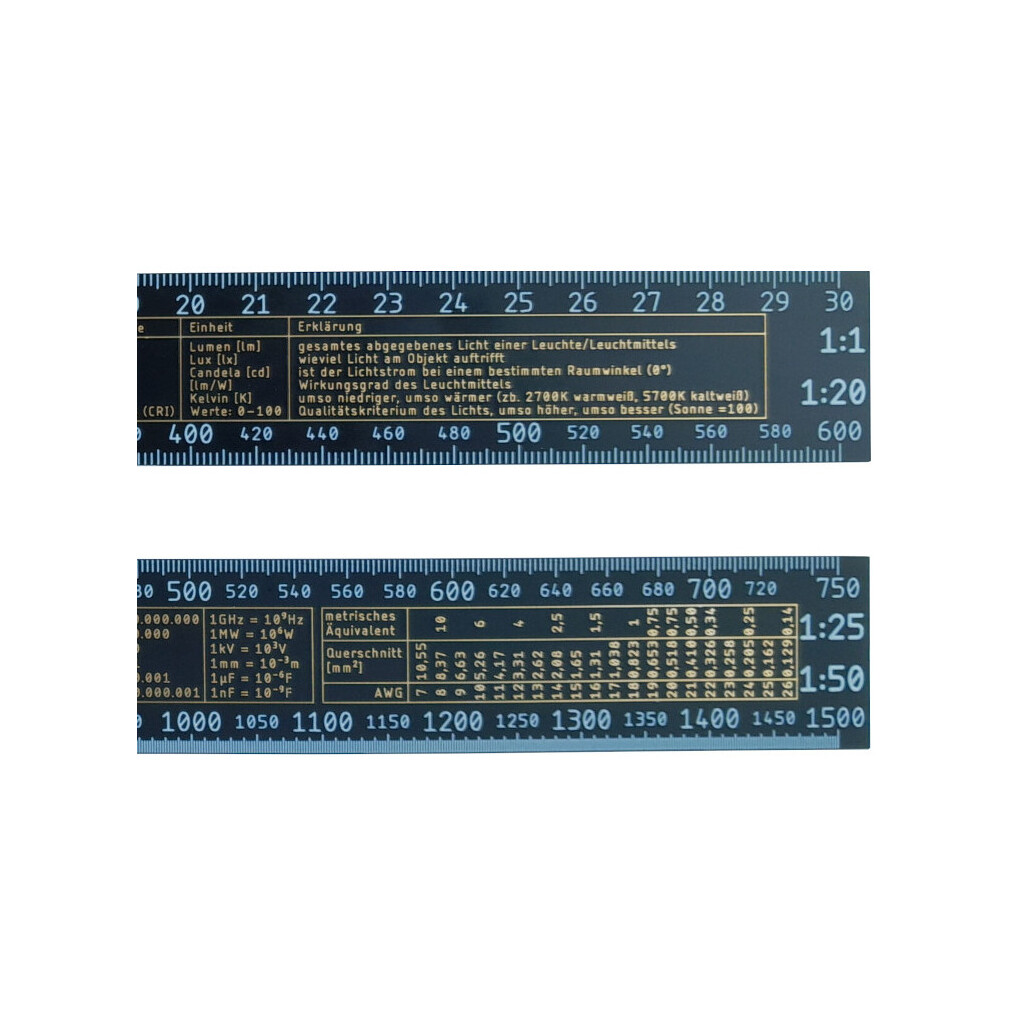 Emilum Maßstabs-Lineal für Elektro- Lichtplaner & Bauherren - Produktbild 4