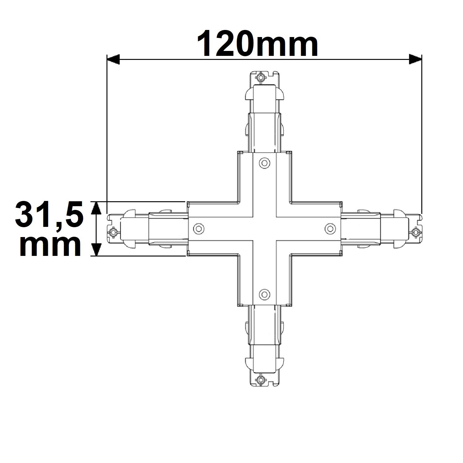 ISOLED 3-Phasen DALI X-Verbinder für Aufbauschiene, weiß - 2
