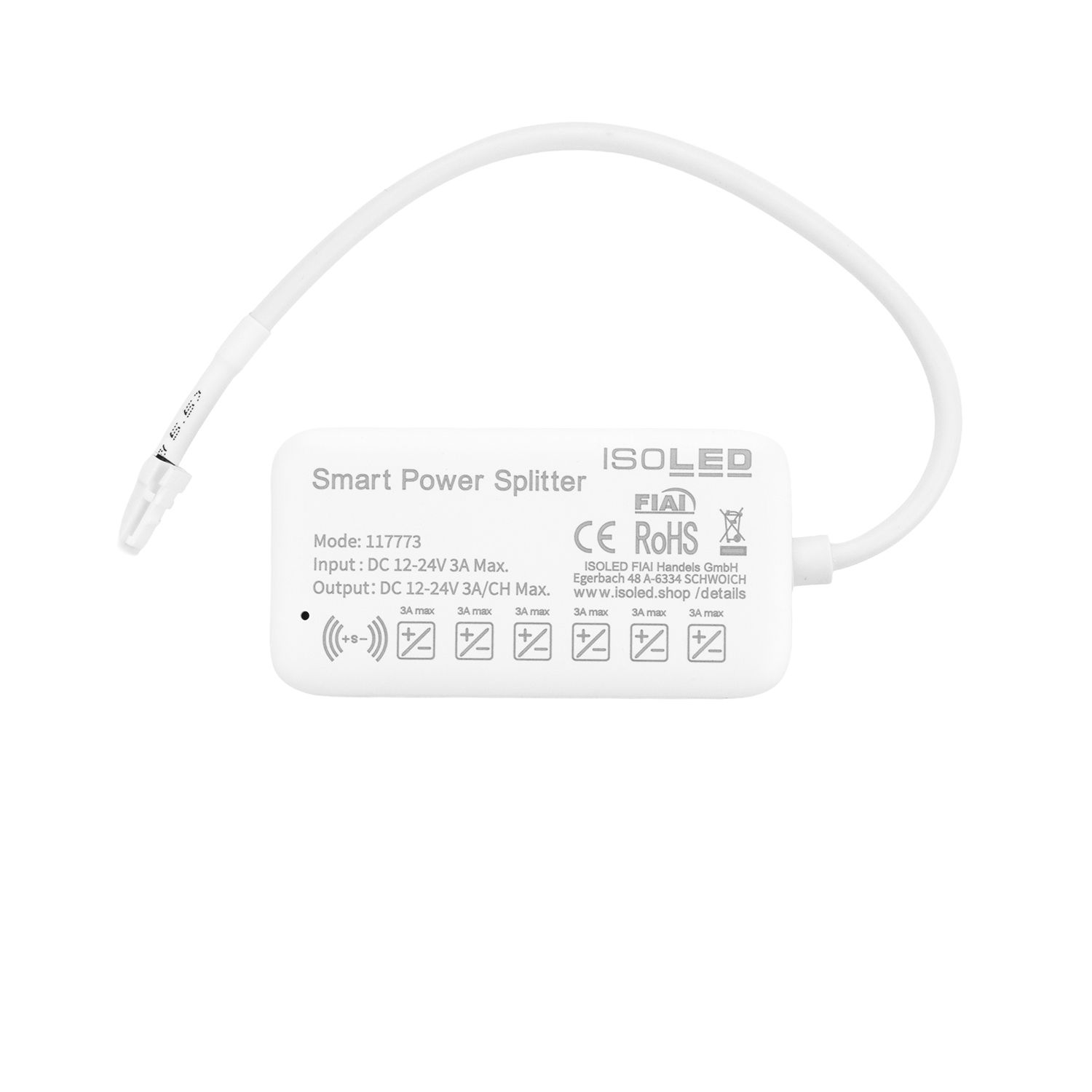 ISOLED MiniAMP Power-Splitter 6-fach, Single Color, 12-24V DC, mit Master Sensor-Port ISOLED MiniAMP Power-Splitter 6-fach, Single Color, 12-24V DC, mit Master Sensor-Port - 1