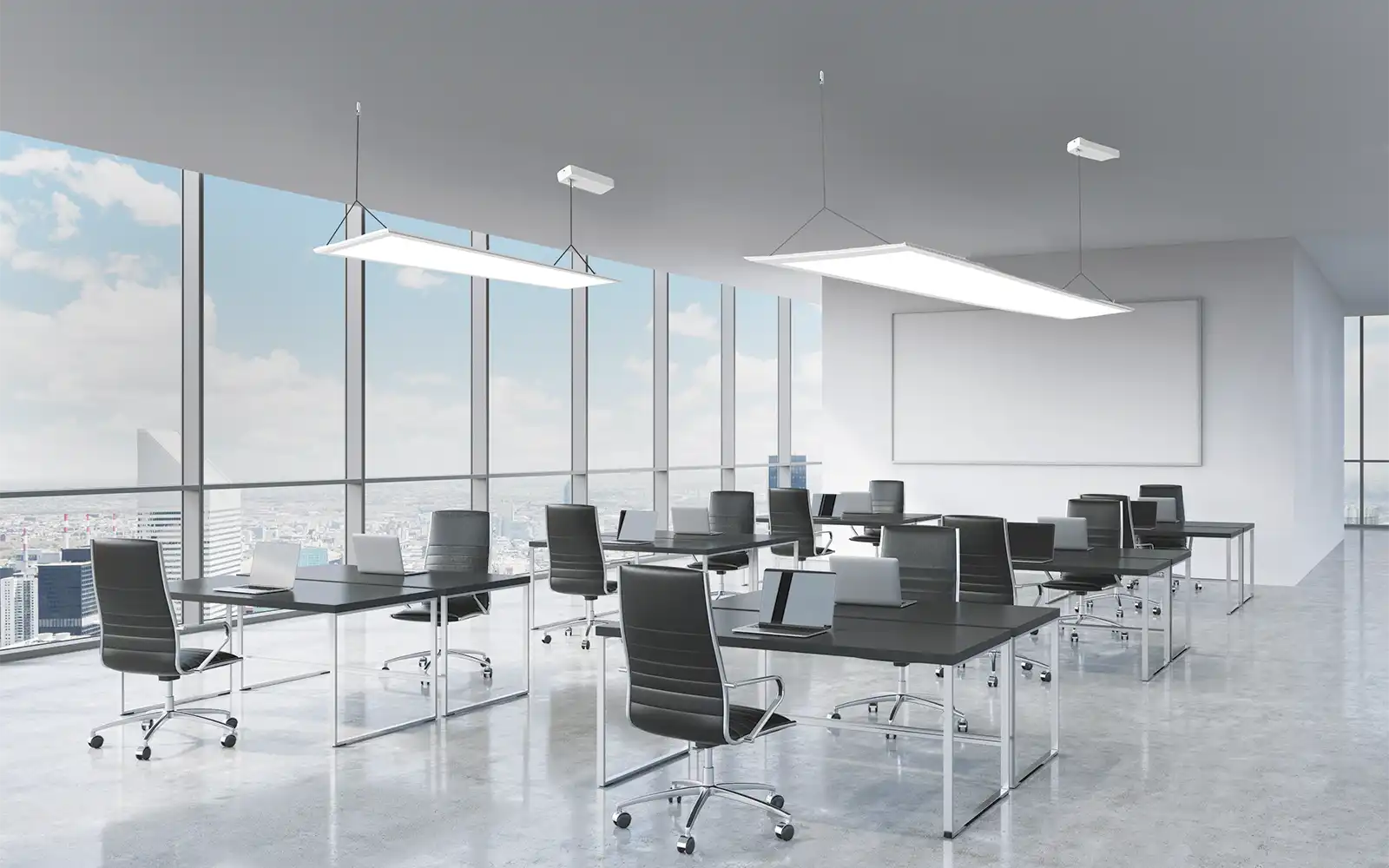 ISOLED LED Office Hängeleuchte Up&Down, 20W+20W, 30x120cm, weiß, UGR