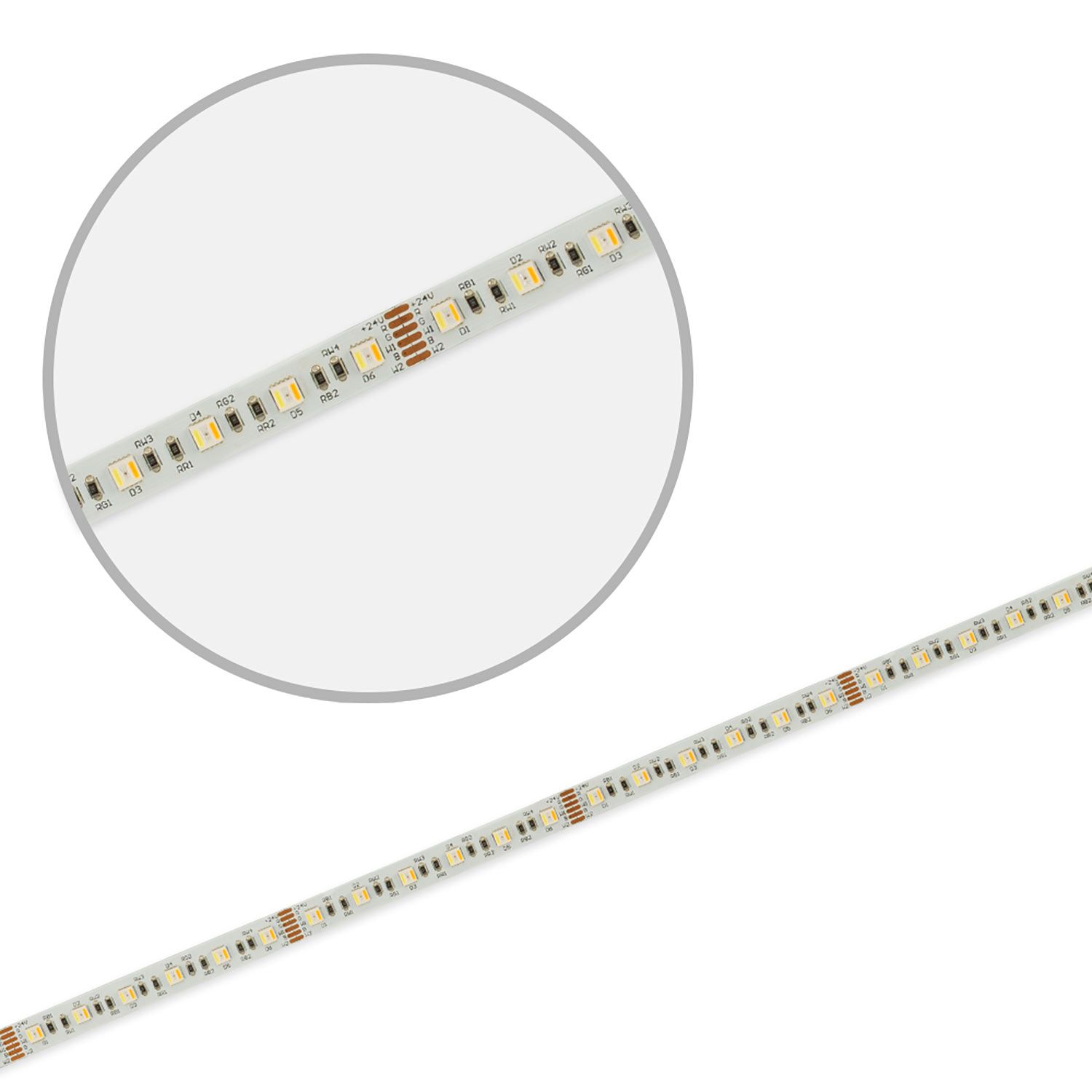 ISOLED LED SIL RGB+WW+KW CCT Flexband, 24V DC, 22W, IP20, 5in1 Chip, 5m Rolle, 60 LED/m - 2