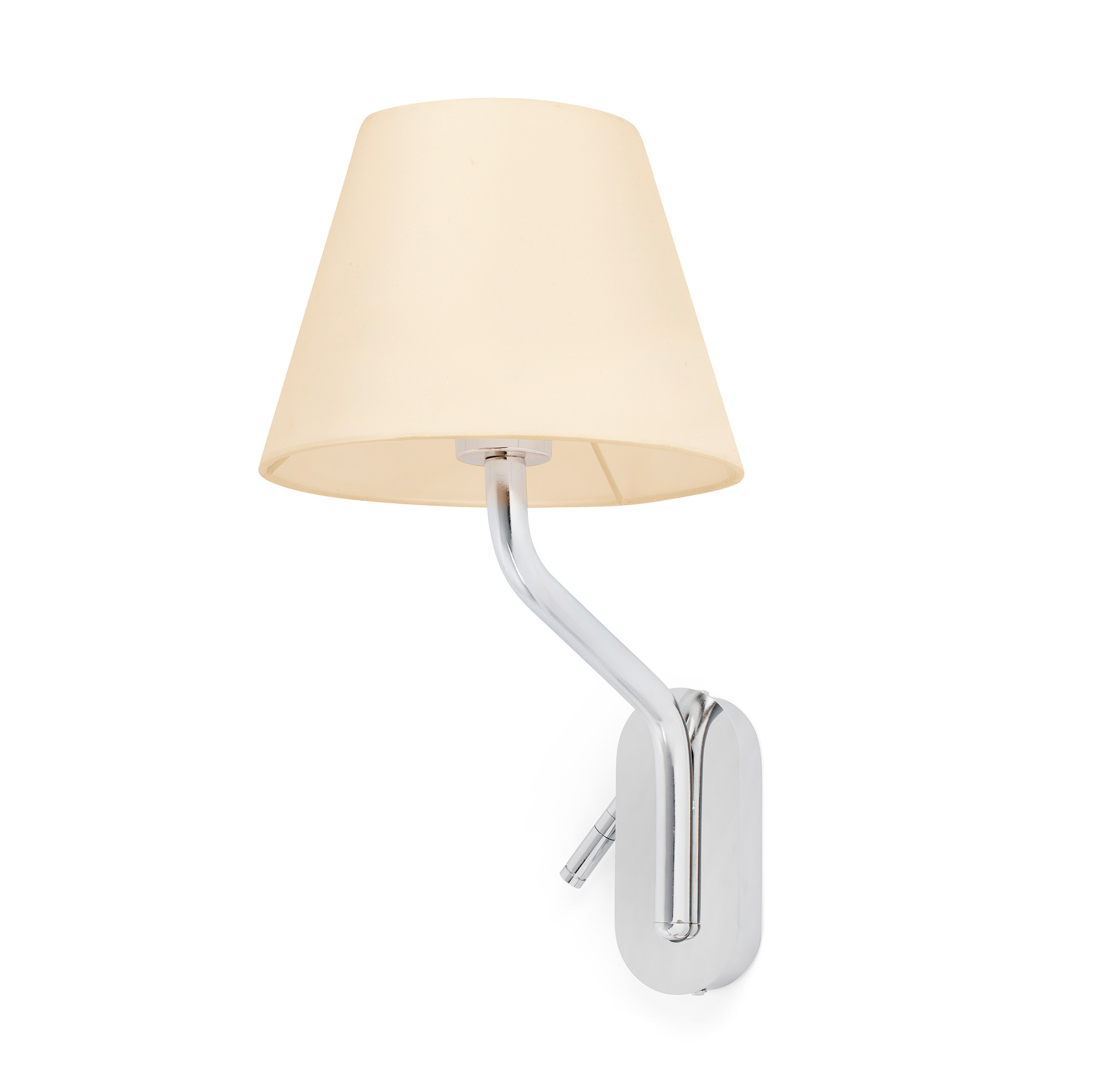 Faro ETERNA Wandleuchte mit rechtsseitigem Chrom/Beige-Leser Faro ETERNA Wandleuchte mit rechtsseitigem Chrom/Beige-Leser - Produktbild 1