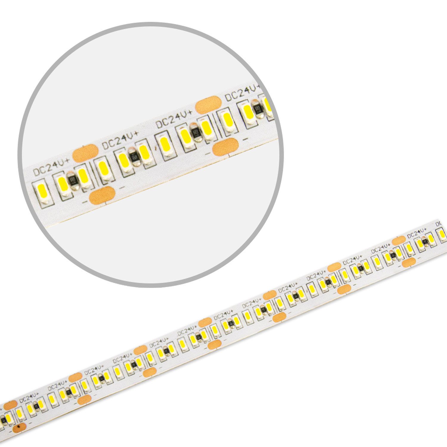ISOLED LED CRI930 MiniAMP Flexband, 24V DC, 6W, IP20, 3000K, 500cm, beids. 30cm Kabel + maleAMP, 300 LED/m - 1