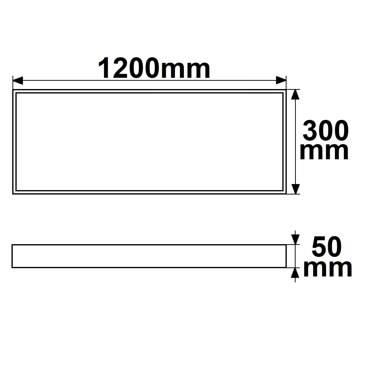 ISOLED Aufbaurahmen weiß RAL 9016, Höhe 5cm, für LED Panels 300x1200, steckbare Schnellmontage - 2