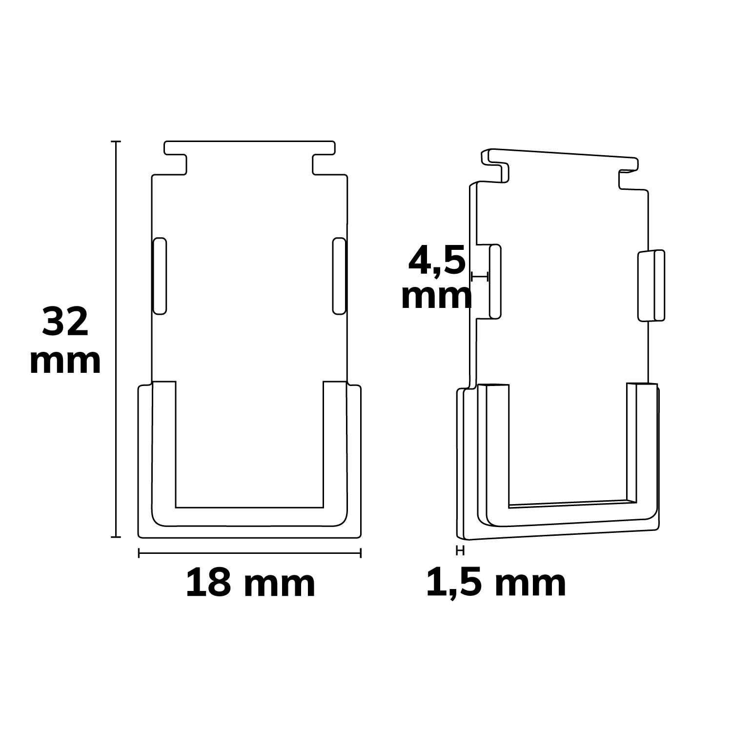 ISOLED Endkappe innenliegend, schwarz für Track48 Schiene flat (H25) mit transluz. abgesetztem COVER, 2 STK - 3