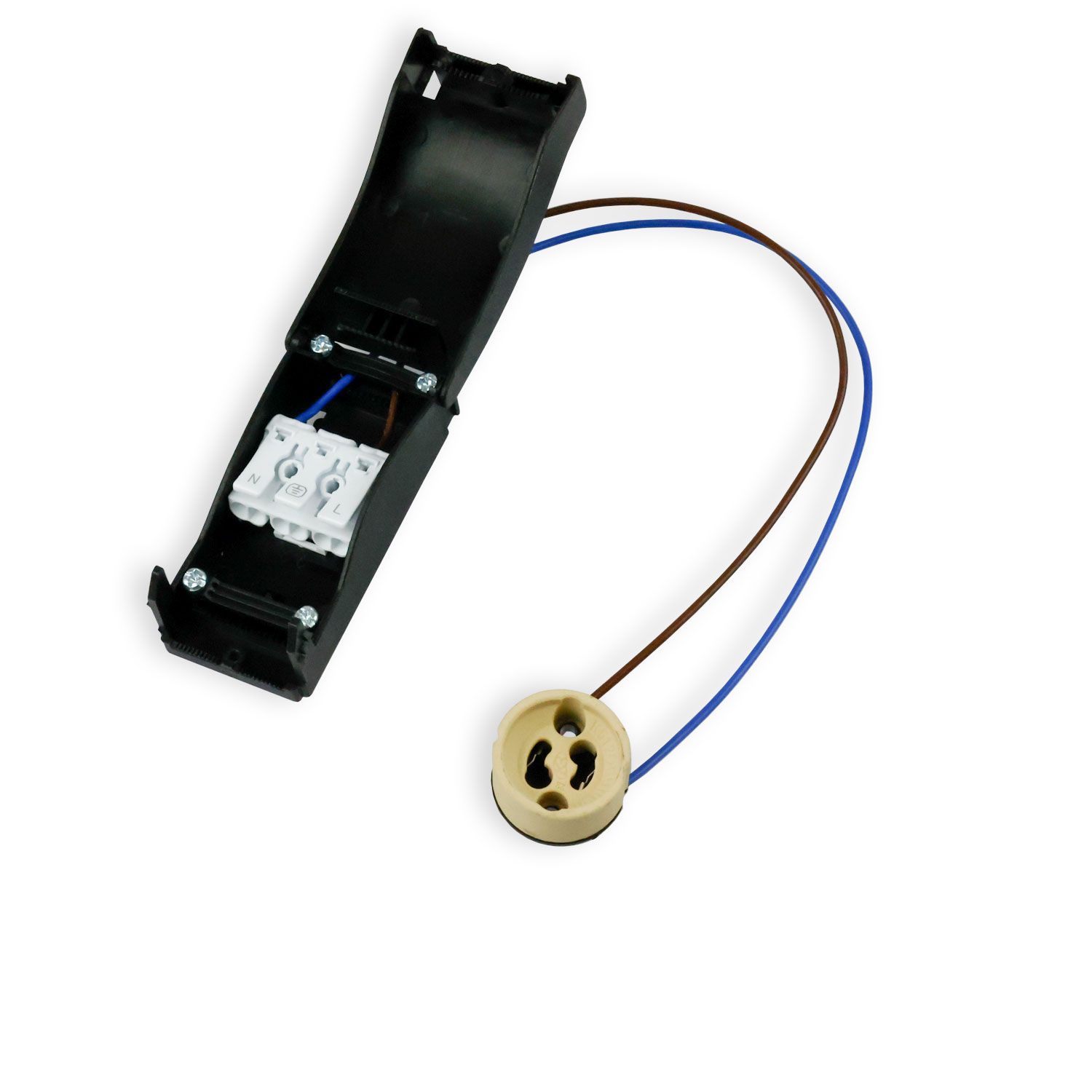 ISOLED GU10 Fassung mit Anschlussbox 2x3-polig, 0,5-2,5mm², max. 250V/2A ISOLED GU10 Fassung mit Anschlussbox 2x3-polig, 0,5-2,5mm², max. 250V/2A - 1