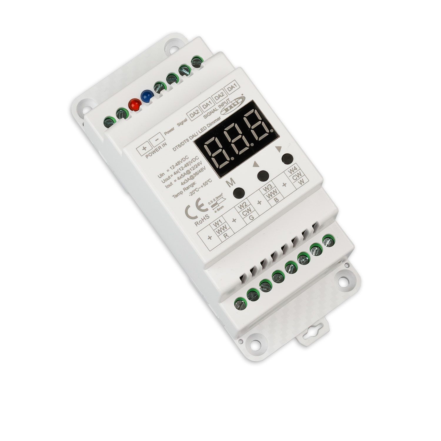ISOLED DALI-2 DT6 4 Adressen / DT8 4-Kanal 1 Adresse Multi-PWM Hutschienen Dimmer, 12-24V 4x5A, 36-48V 4x3A - 1