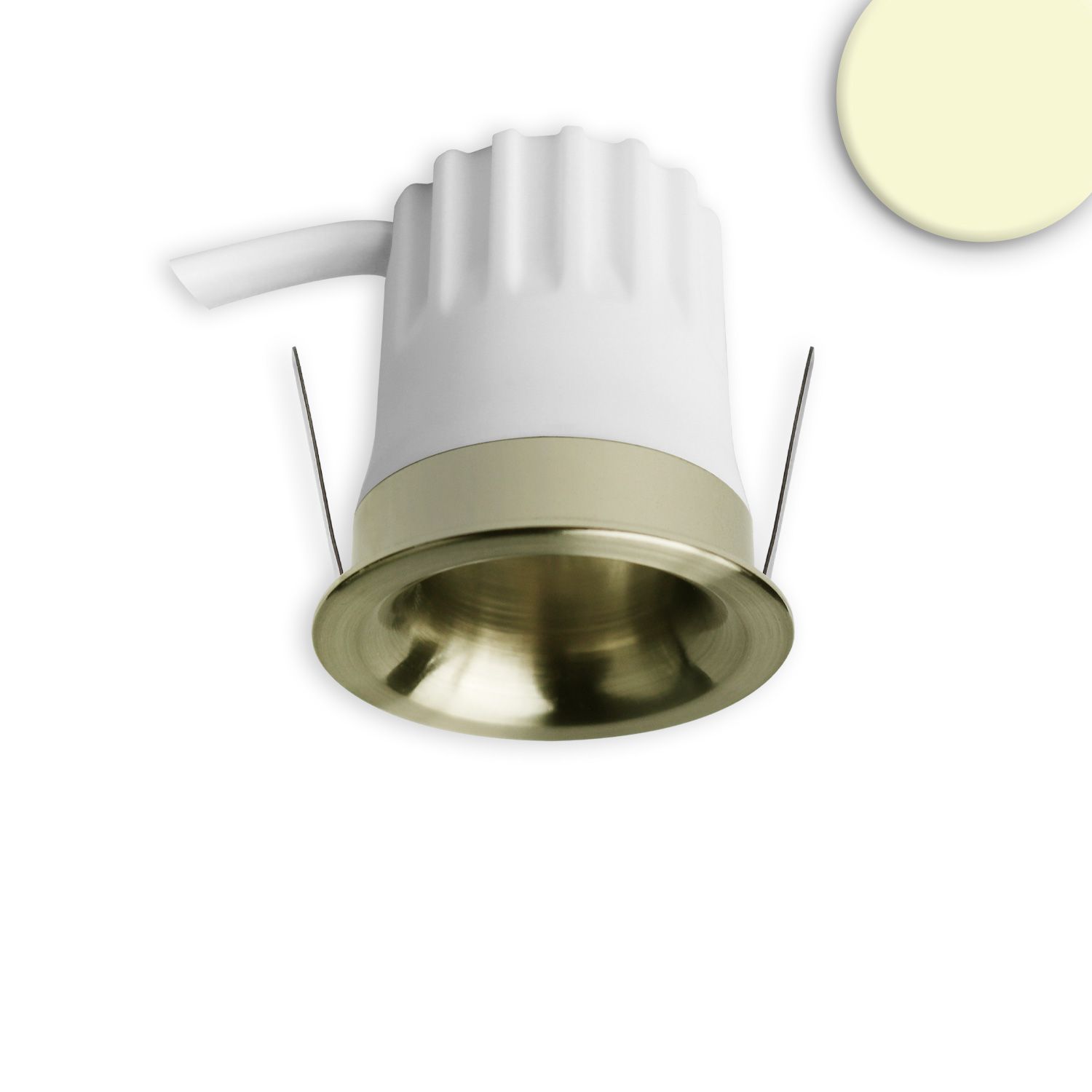 ISOLED LED Einbaustrahler BACK32, messing geb., rund, 5W, CRI90, 2700K, rückversetzt, Honeycomb, dimmbar ISOLED LED Einbaustrahler BACK32, messing geb., rund, 5W, CRI90, 2700K, rückversetzt, Honeycomb, dimmbar - 1