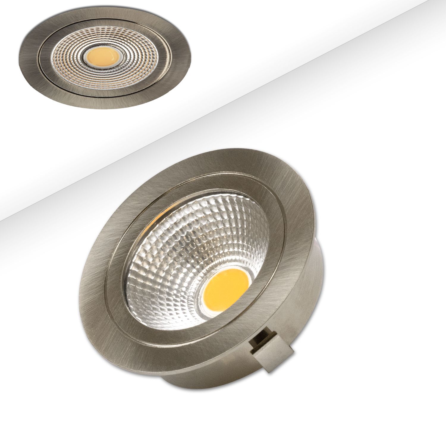 ISOLED LED Möbel-Einbaustrahler COB mit Reflektor, 3W, 60°, nickel geb., warmweiß ISOLED LED Möbel-Einbaustrahler COB mit Reflektor, 3W, 60°, nickel geb., warmweiß - 1
