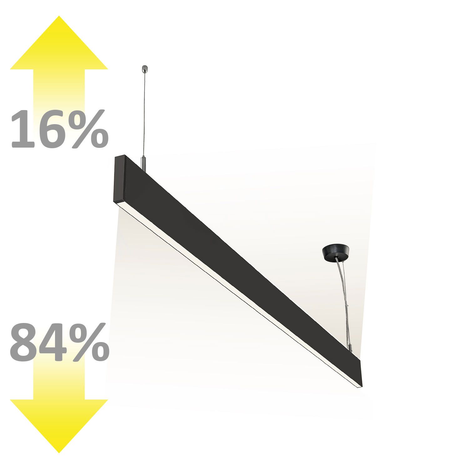 ISOLED LED Hängeleuchte Linear Up&Down 600, 25W, prismatisch, linear- u. 90° verbindbar, schwarz, warmweiß - 5