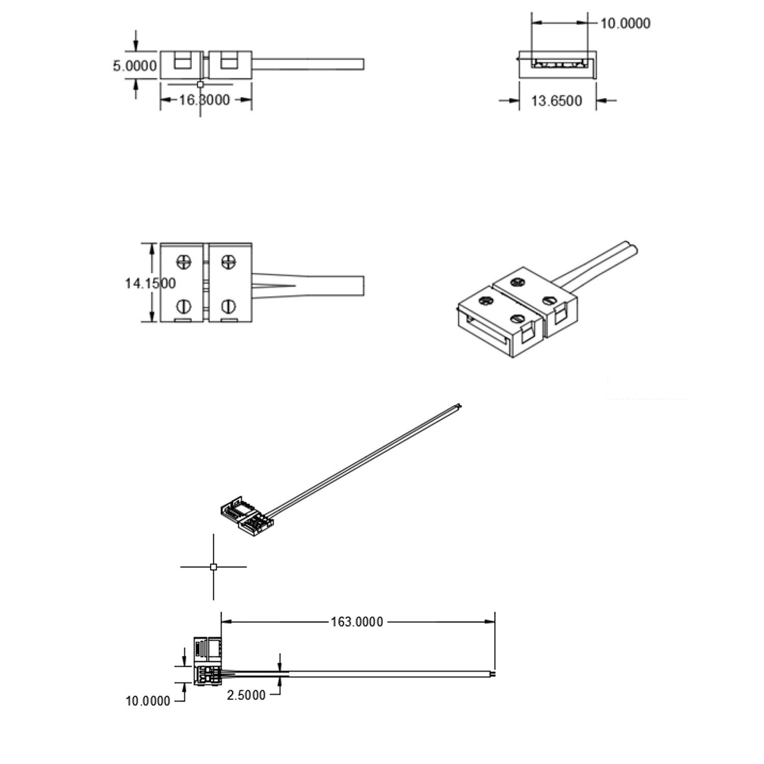 ISOLED Clip-Verbinder (max. 5A) C1-210 für 2-pol. IP20 Flexstripes mit Breite 10mm, Pitch >12mm - 2