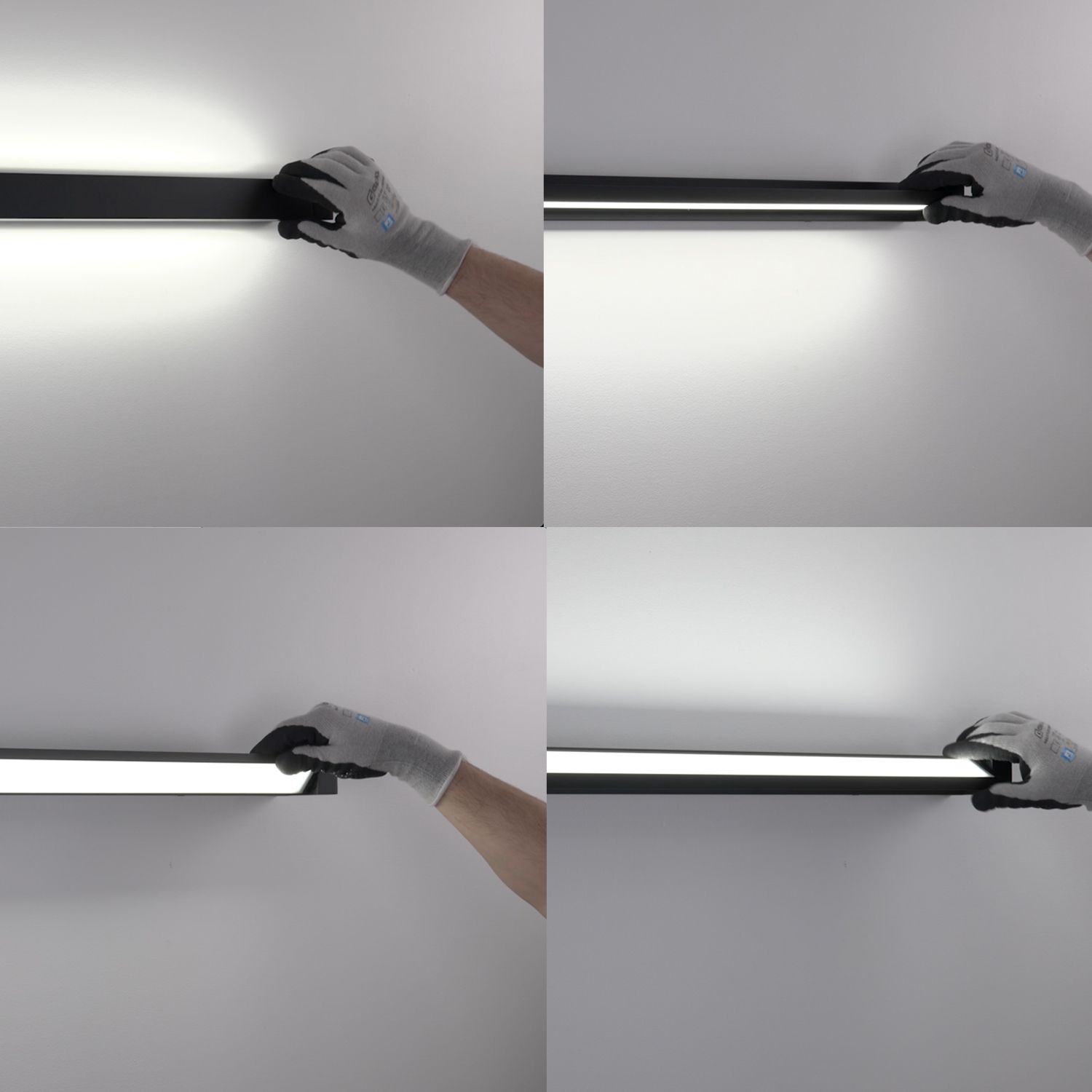 ISOLED LED Wandlampe schwenkbar, 700mm, 20W, schwarz, ColorSwitch 2700|3000|4000K - 4