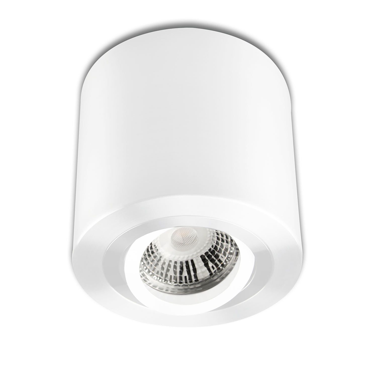 ISOLED Deckenaufbauleuchte rund für GU10/MR16, Alu weiß, exkl. Leuchtmittel - 1