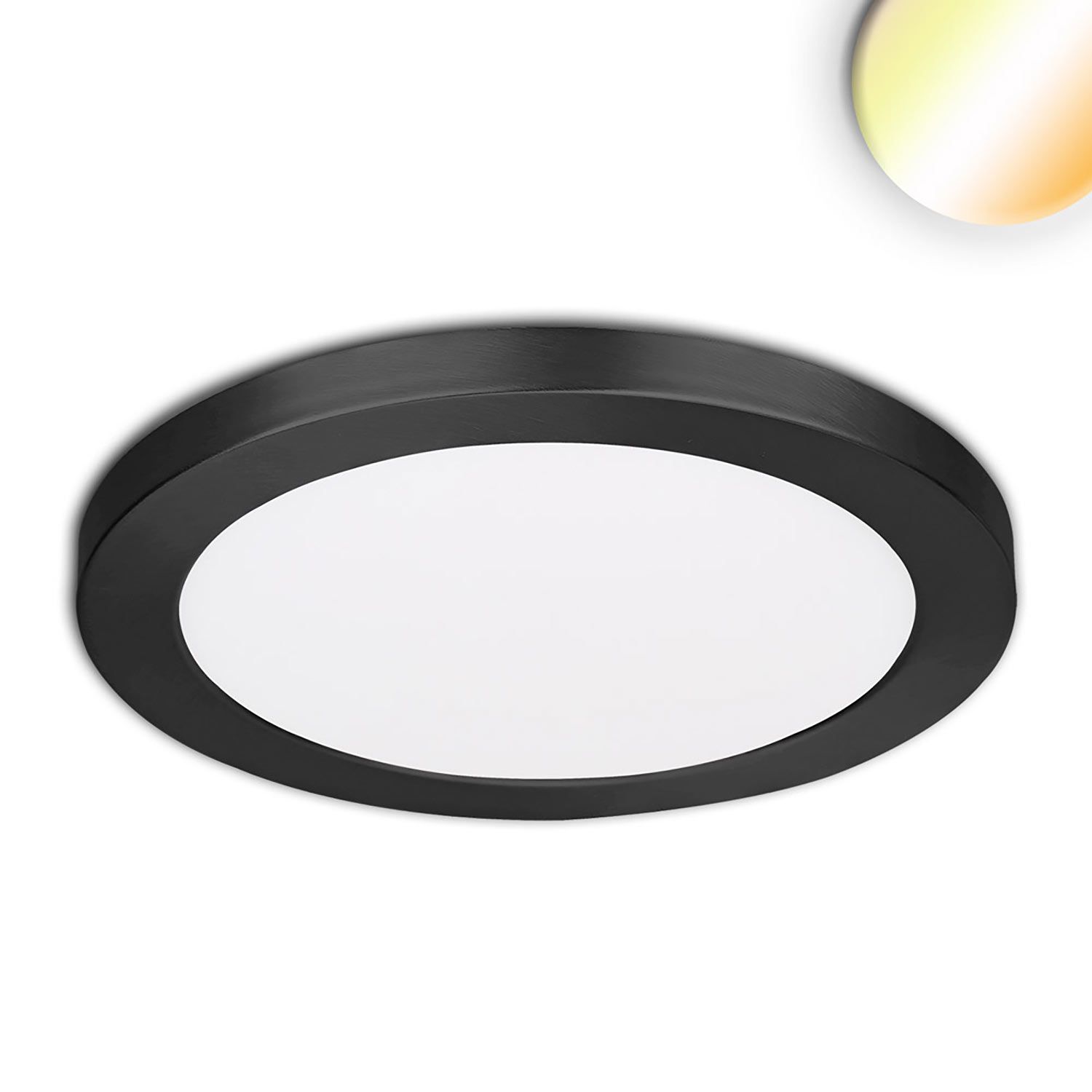 ISOLED LED Aufbau/Einbauleuchte Slim Flex, 18W, schwarz, ColorSwitch 3000|3500|4000K - 1