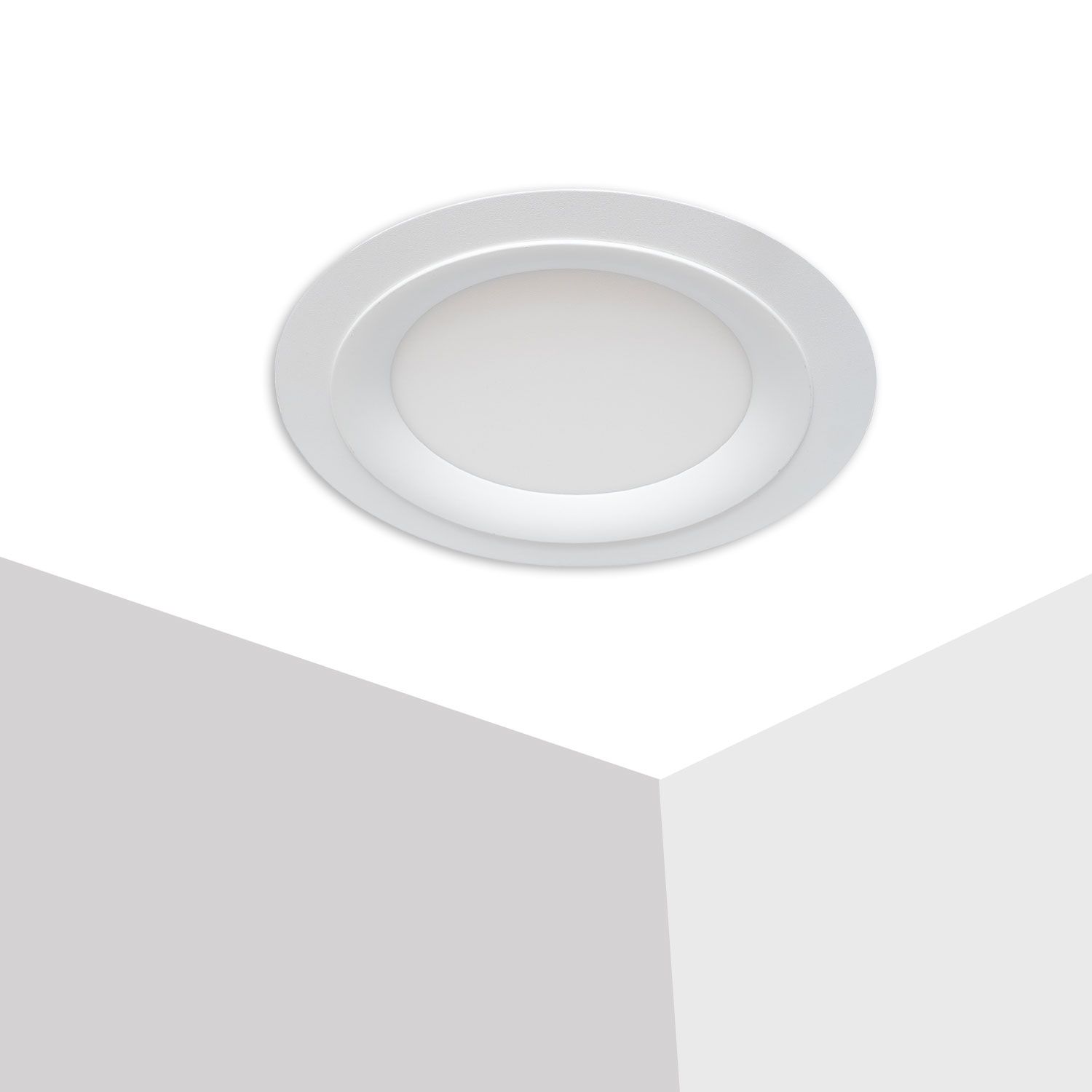ISOLED Loch Adapterplatte für Downlights, ohne Federn, weiß, ID 200mm - AD 260mm - 8