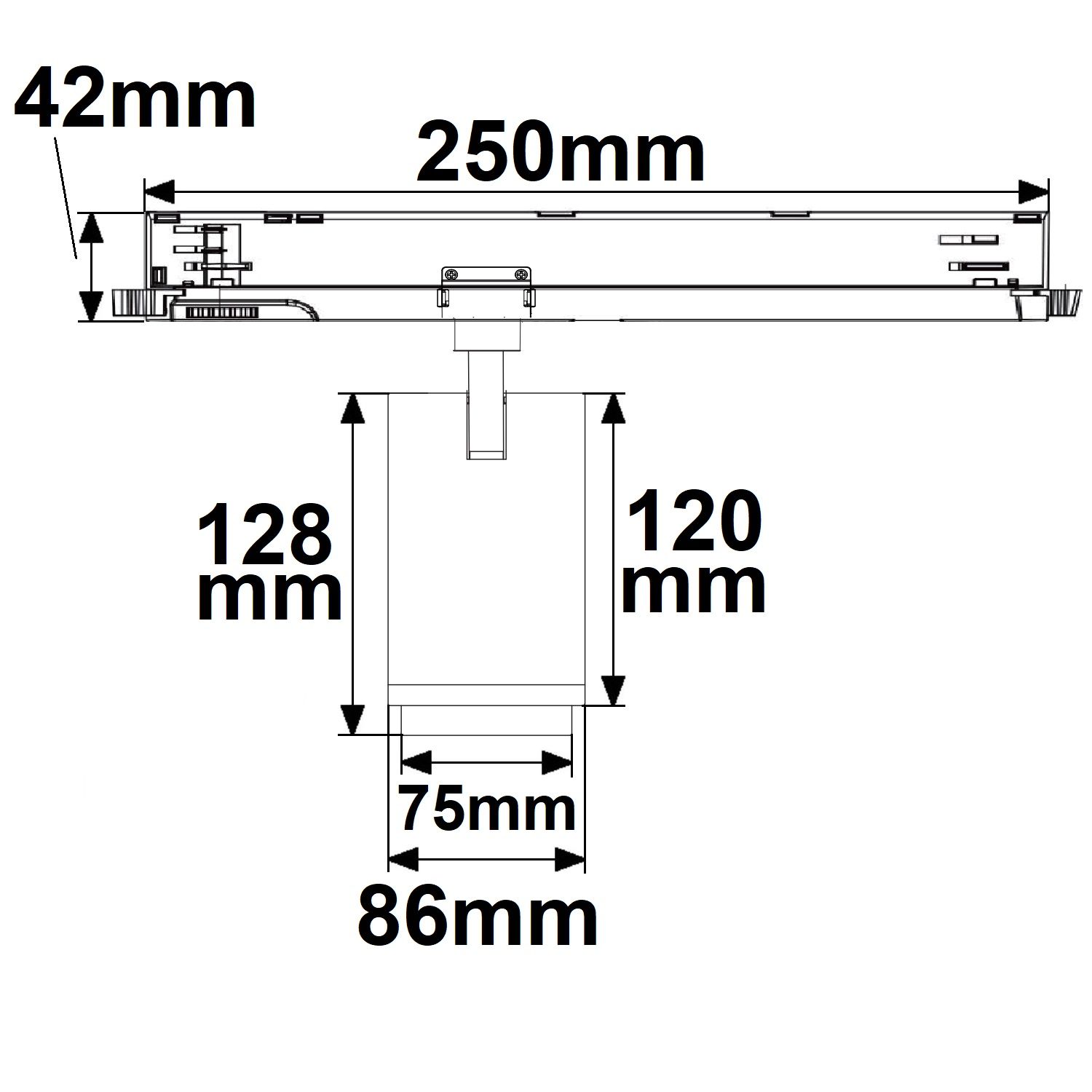 ISOLED 3-Phasen Schienenstrahler fokussierbar, 42W, 20°-70°, schwarz matt, 4000K, CRI92, dimmbar - 4
