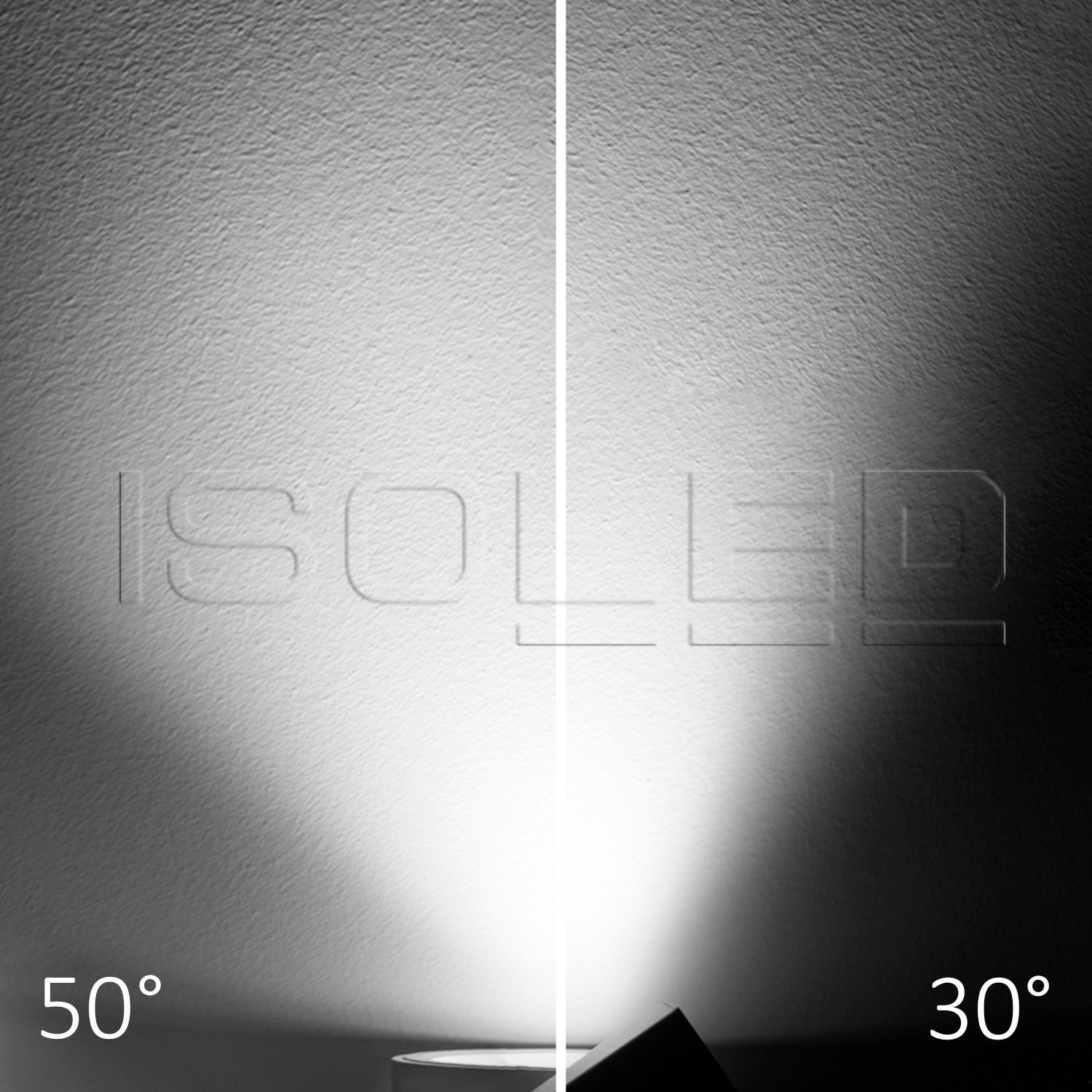 ISOLED 3-Phasen Schienenstrahler fokussierbar, 36W, 30°-50°, schwarz matt, 4000K, CRI92, DALI dimmbar - 4