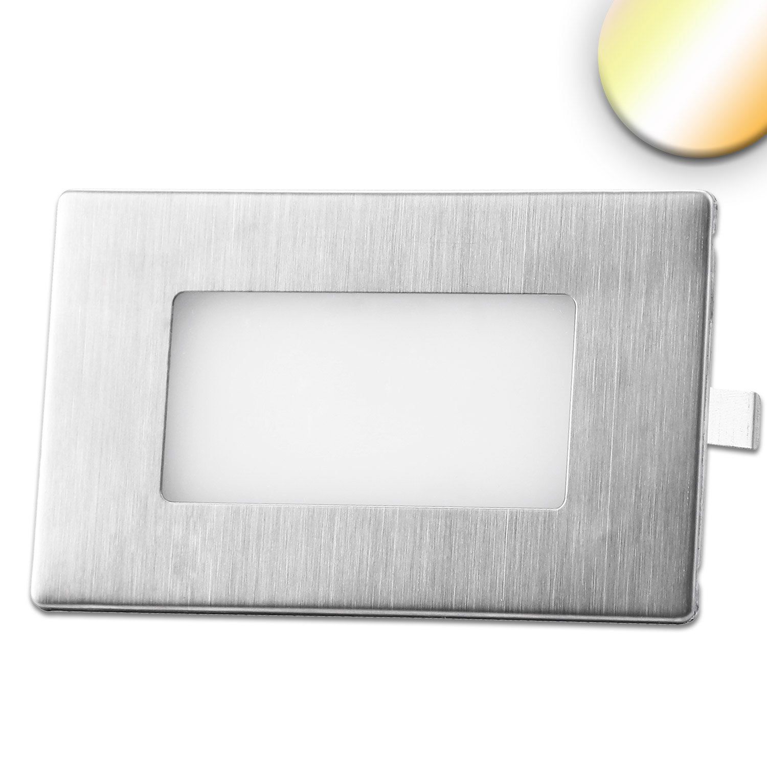 ISOLED LED Wandeinbauleuchte eckig, 2,5W, IP65, ColorSwitch 3000|4000|6000K, inkl. Einputzdose - 1
