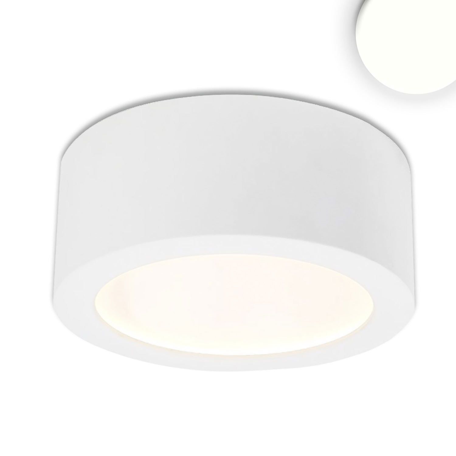 ISOLED LED Aufbauleuchte LUNA 8W, weiß, rund, DN106,5, indirektes Licht, neutralweiß - 1