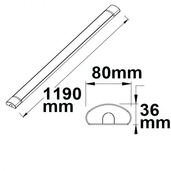 ISOLED LED Aufbauleuchte 120cm, 40W, IP42, Color Switch 3000|3500|4000K - 3