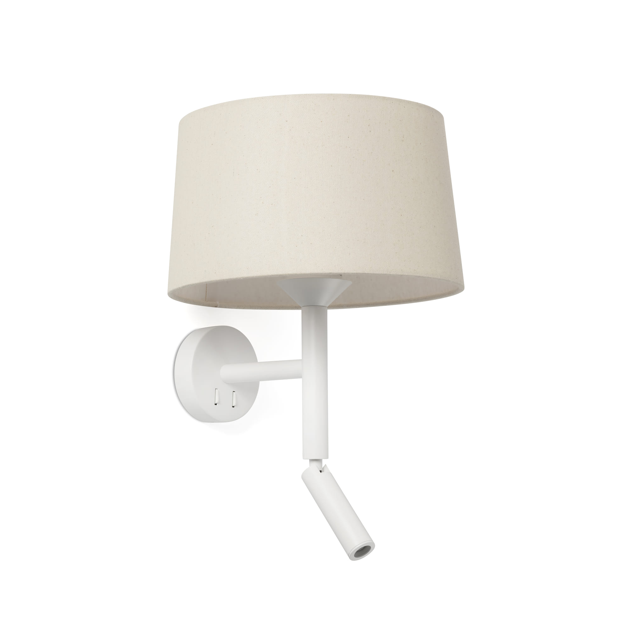 Faro WINDSOR Wandleuchte mit weiß/Leinen Leser Faro WINDSOR Wandleuchte mit weiß/Leinen Leser - Produktbild 1