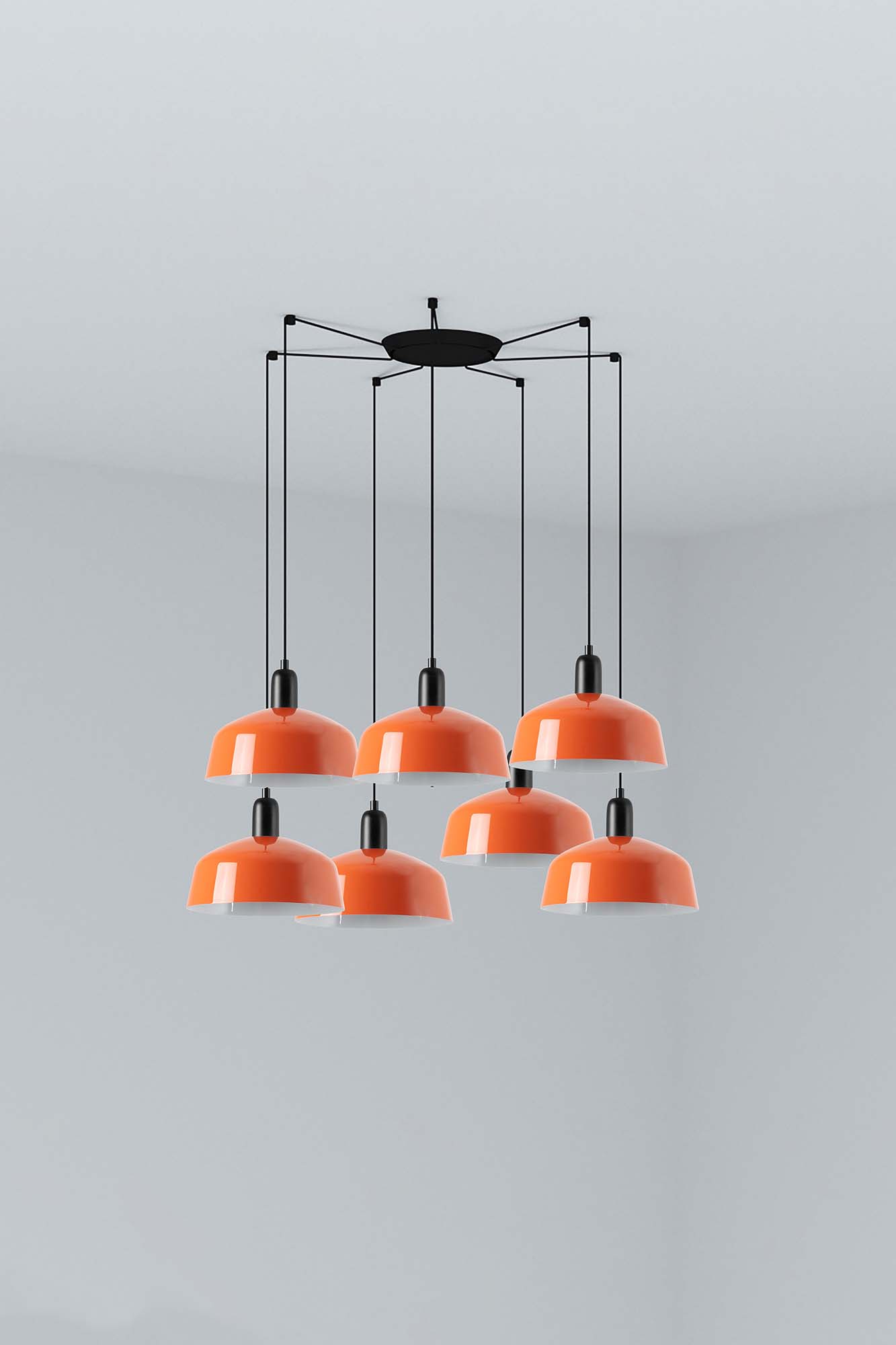 Faro TATAWIN M Metall 7L Pendelleuchte Orange-rot - 1
