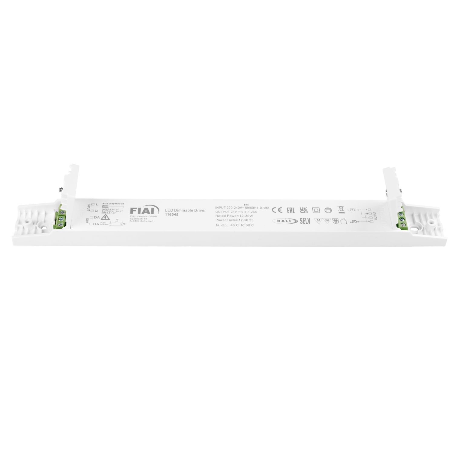 ISOLED LED PWM-Trafo 24V/DC, 0-30W, Push/DALI-2 dimmbar, SELV, ultraflach - 9