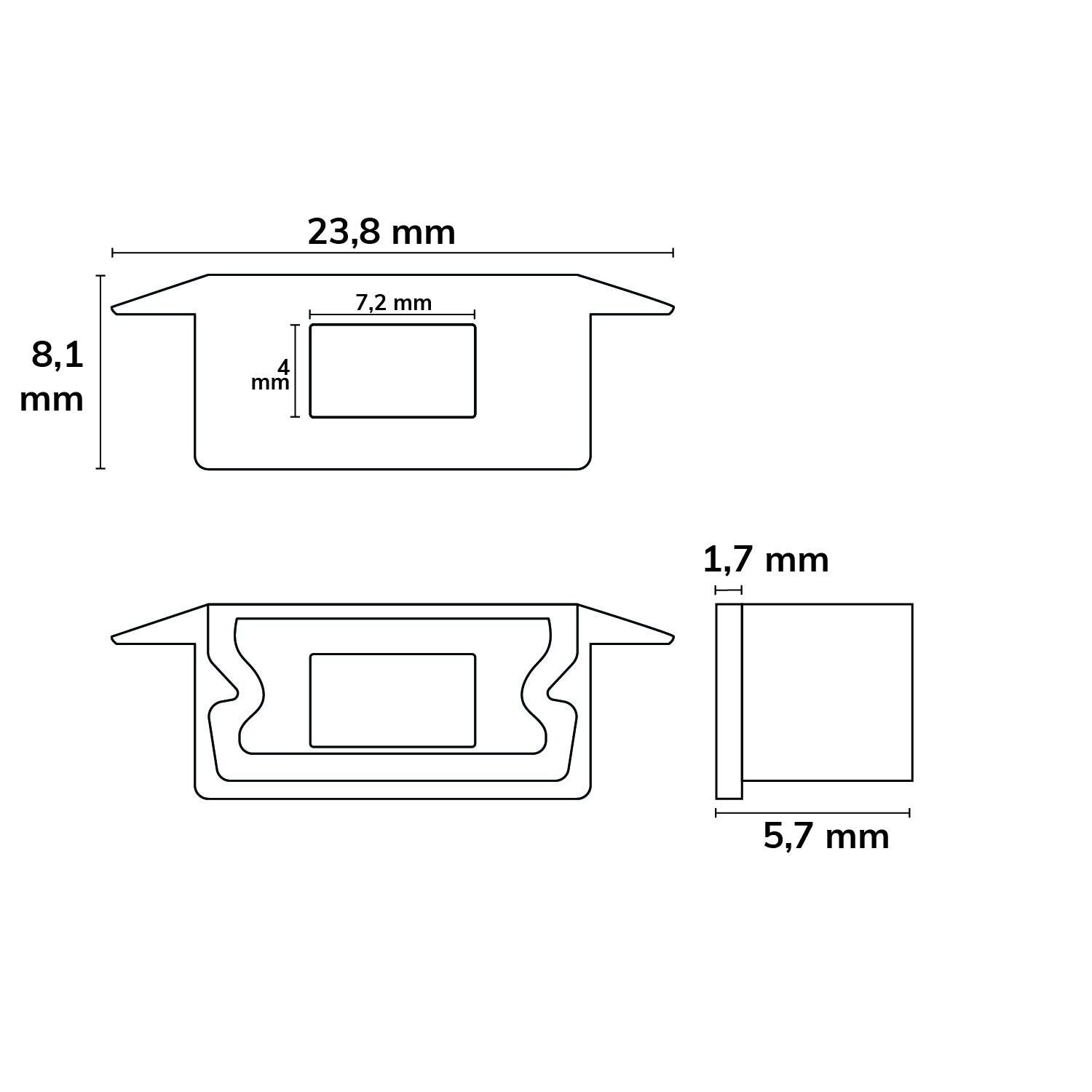 ISOLED Endkappe EC80 für PURE14 D mit Kabeldurchführung, 1 STK - 3
