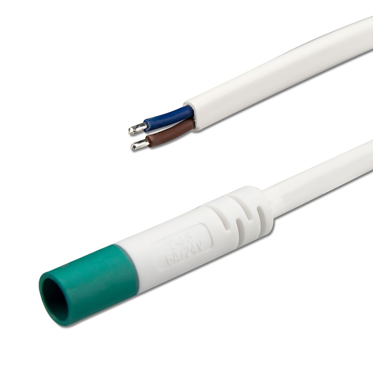 ISOLED Mini-Plug Anschlussfassung female, 1m, 2x0,75, IP54, weiß-grün, max. 48V/6A - 1