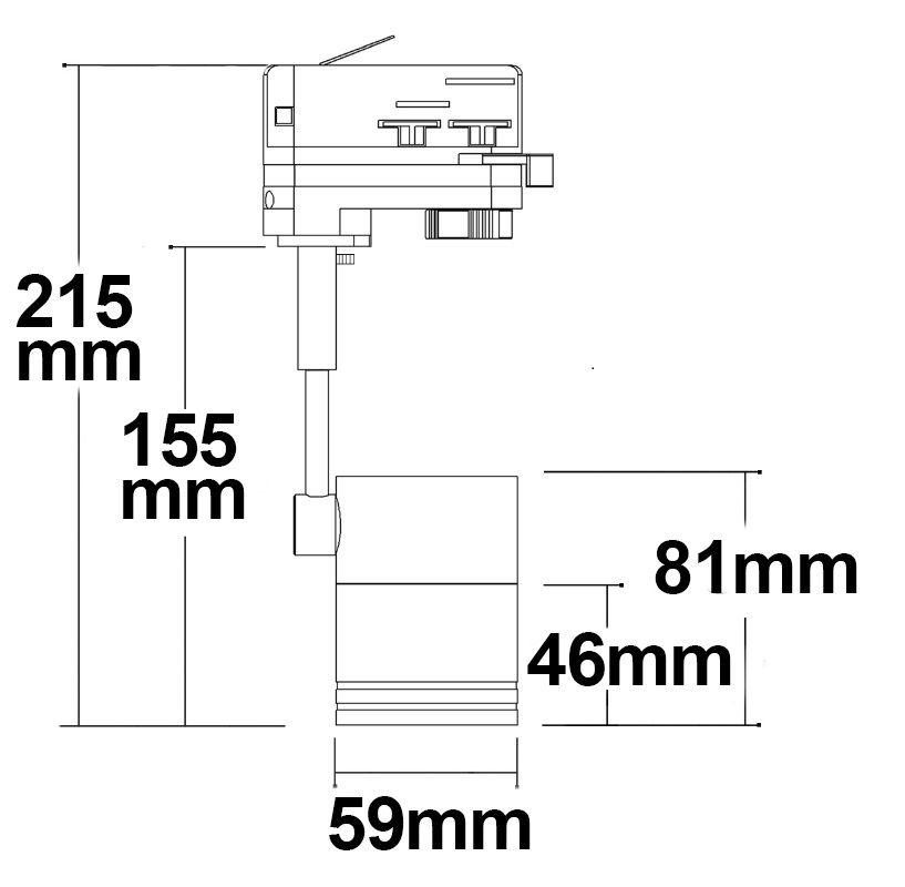 ISOLED 3-Phasen Schienen-Adapter für GU10-Spots, schwarz matt - 4