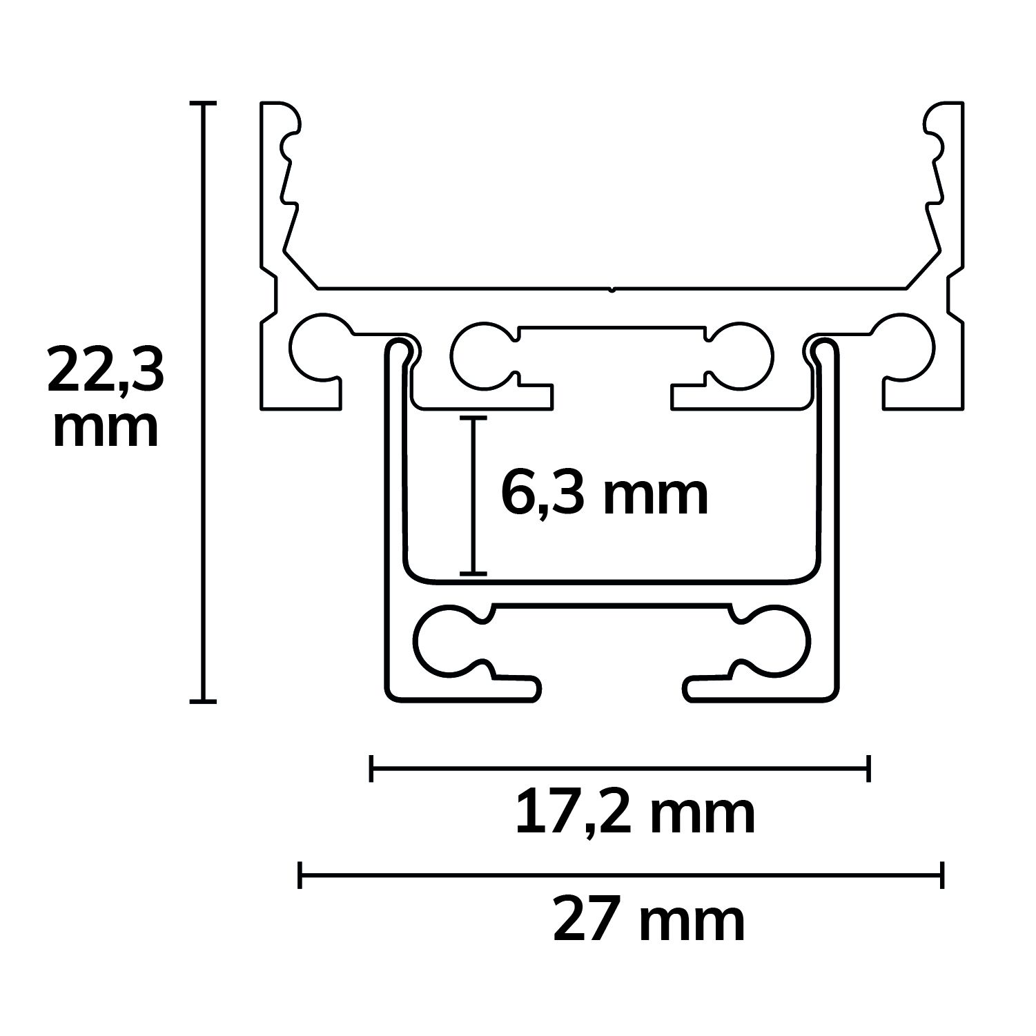 ISOLED LED Aufbauprofil SURF20 FLAT V1 Aluminium pulverbeschichtet weiß RAL 9010, 200cm - 4