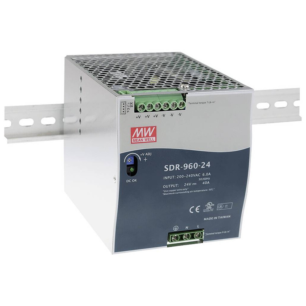 Emilum SDR-960-24 Hutschienen-Netzteil (DIN-Rail) Konstantspannung, 960 W 0 - 40 A 24 V/DC PFC Emilum SDR-960-24 Hutschienen-Netzteil (DIN-Rail) Konstantspannung, 960 W 0 - 40 A 24 V/DC PFC - 1