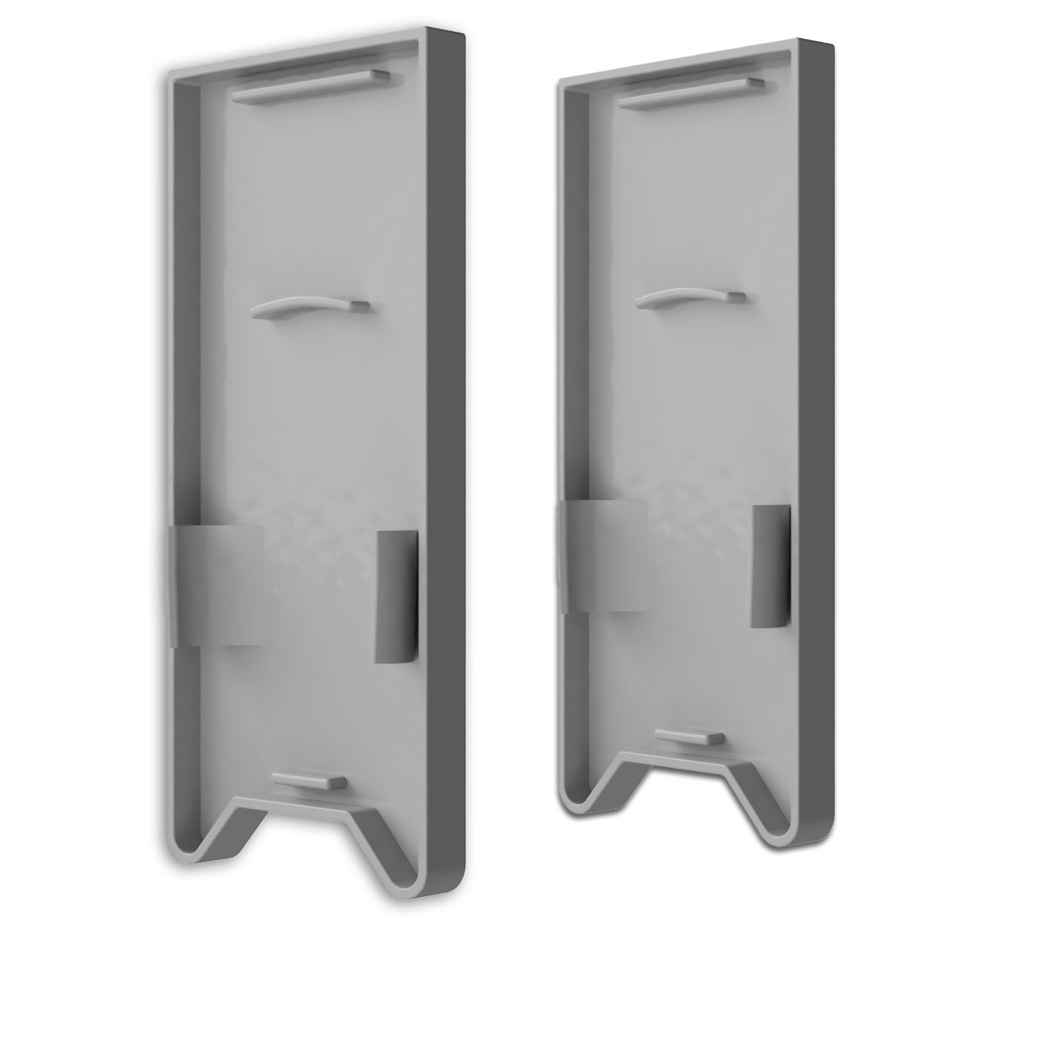 ISOLED Endkappe EC120 mit Lichtfalle, silber für Leuchtenprofil HALON mit U-Cover C63, 2 Stück - 1