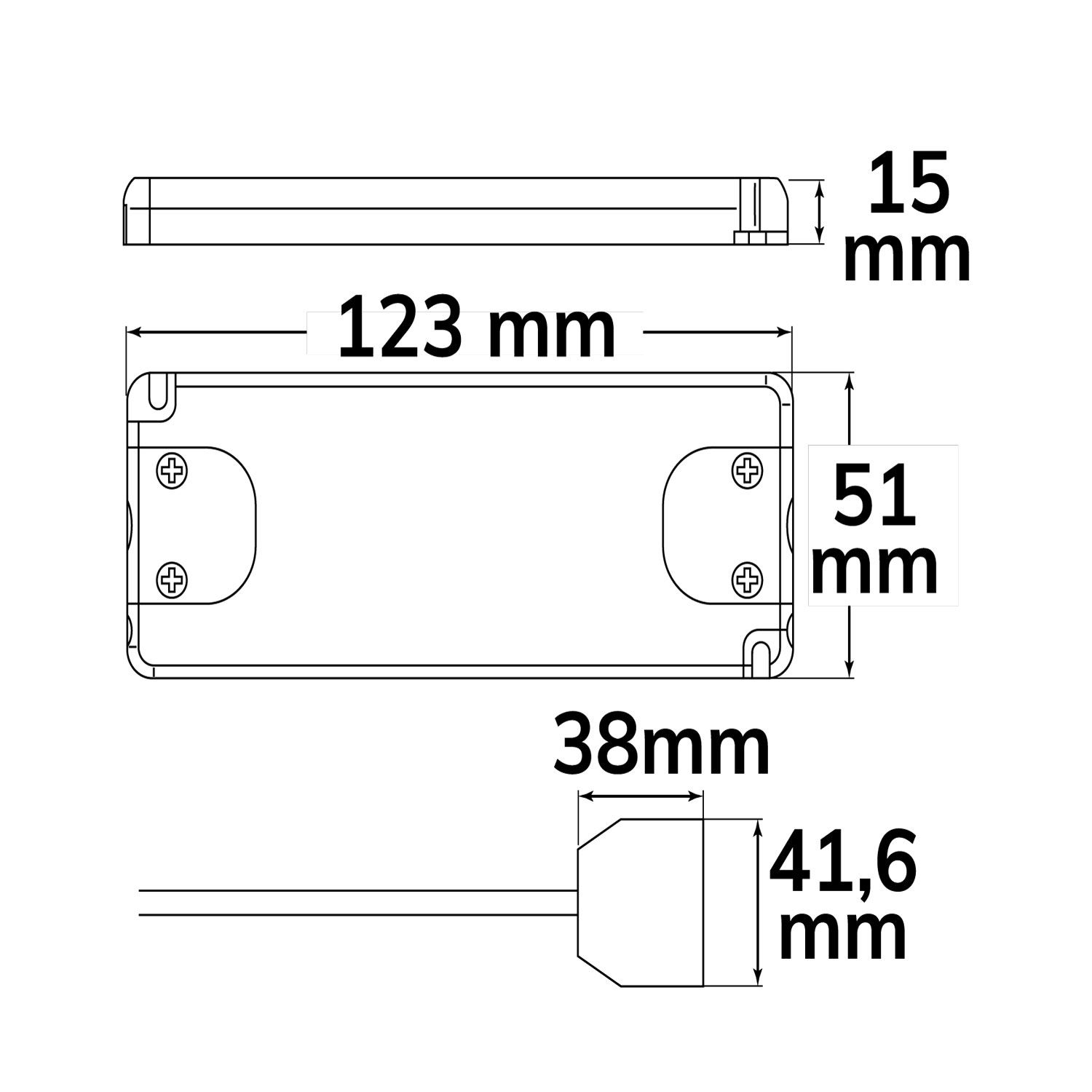 ISOLED LED Trafo MiniAMP Slim 12V/DC, 0-15W, inkl. Flachstecker und 4fach Mini AMP-Verteiler - 2