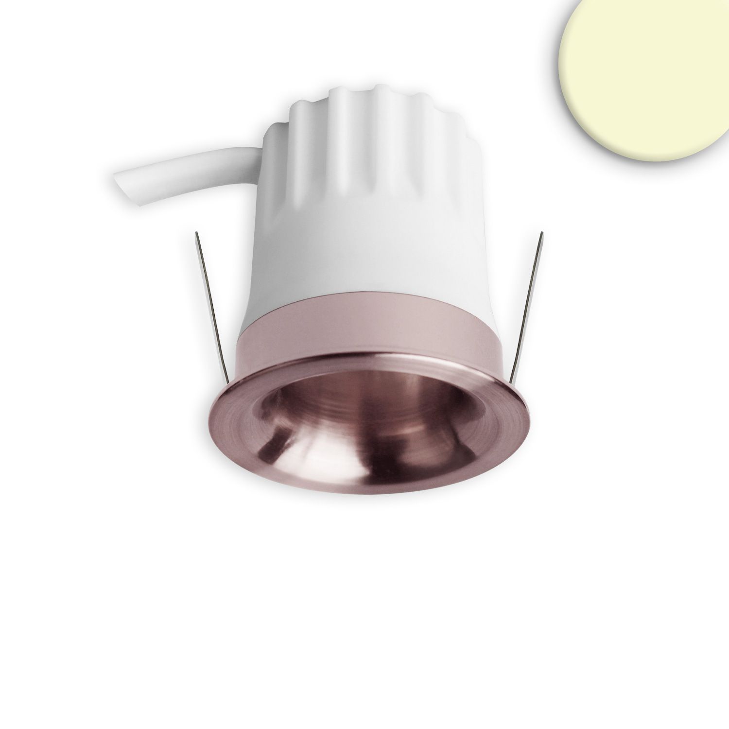 ISOLED LED Einbaustrahler BACK32, rosegold, rund, 5W, CRI90, 2700K, rückversetzt, Honeycomb, dimmbar - 1