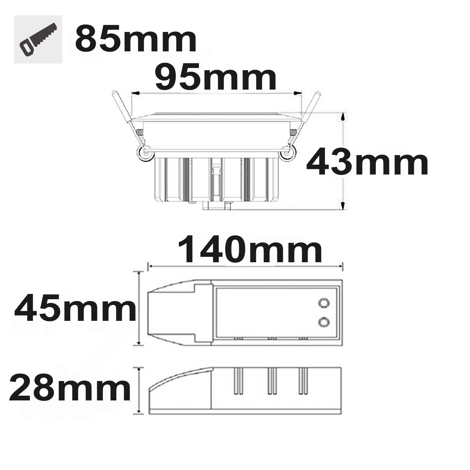 ISOLED LED Einbaustrahler, weiß, 15W, 45°, neutralweiß, dimmbar - 3