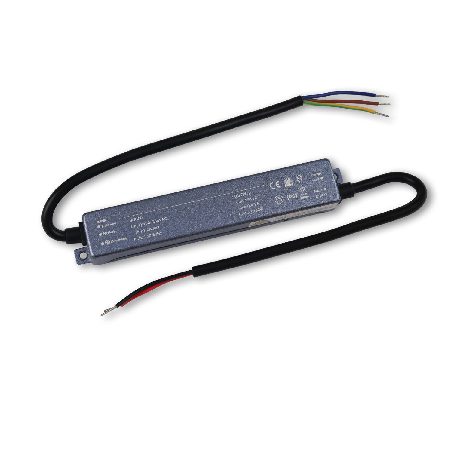 ISOLED LED Trafo 48V/DC, 100W, IP67, ultraflach - 1